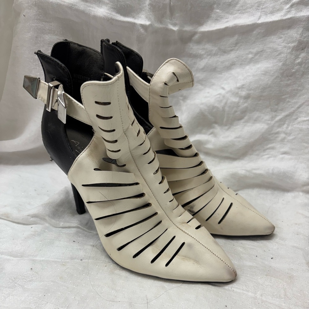 Black and white chic heels